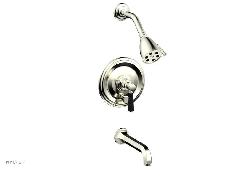 Phylrich HEX TRADITIONAL Pressure Balance Tub and Shower Set - Satin Black Lever Handle by Phylrich
