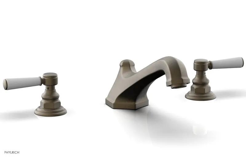 Phylrich HEX TRADITIONAL Deck Tub Set - Satin White Lever Handles by Phylrich