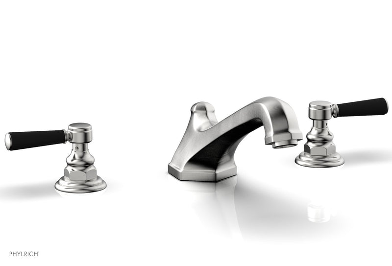 Phylrich HEX TRADITIONAL Deck Tub Set - Satin Black Lever Handles by Phylrich