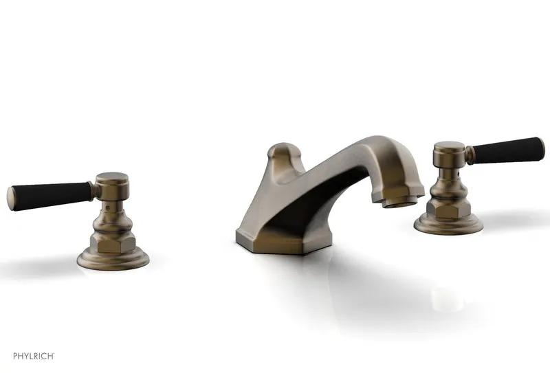 Phylrich HEX TRADITIONAL Deck Tub Set - Satin Black Lever Handles by Phylrich