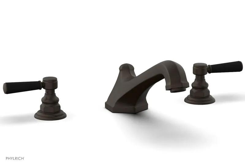 Phylrich HEX TRADITIONAL Deck Tub Set - Satin Black Lever Handles by Phylrich