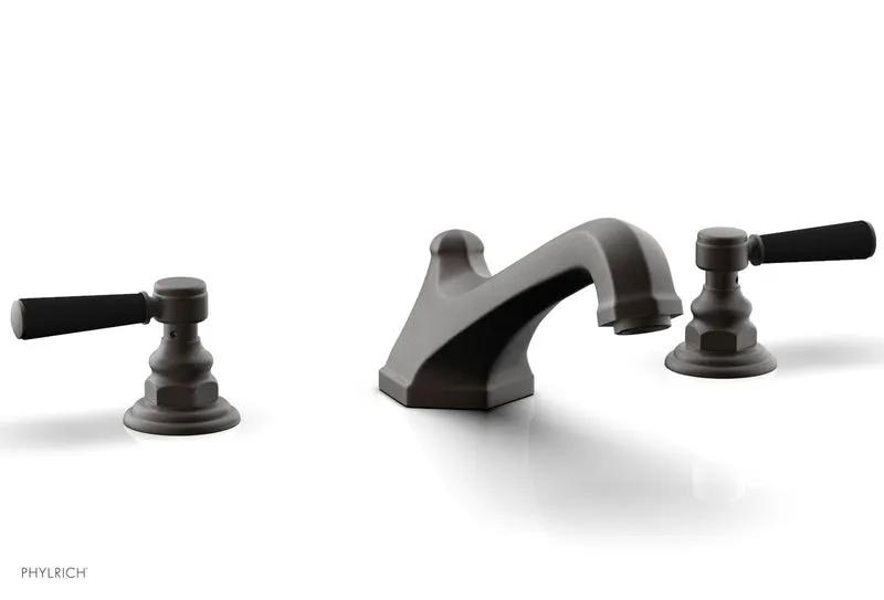 Phylrich HEX TRADITIONAL Deck Tub Set - Satin Black Lever Handles by Phylrich