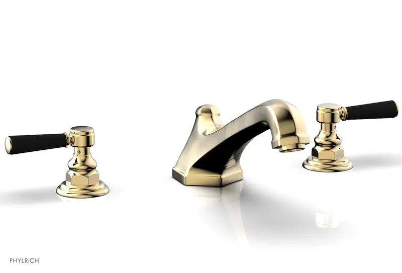 Phylrich HEX TRADITIONAL Deck Tub Set - Satin Black Lever Handles by Phylrich