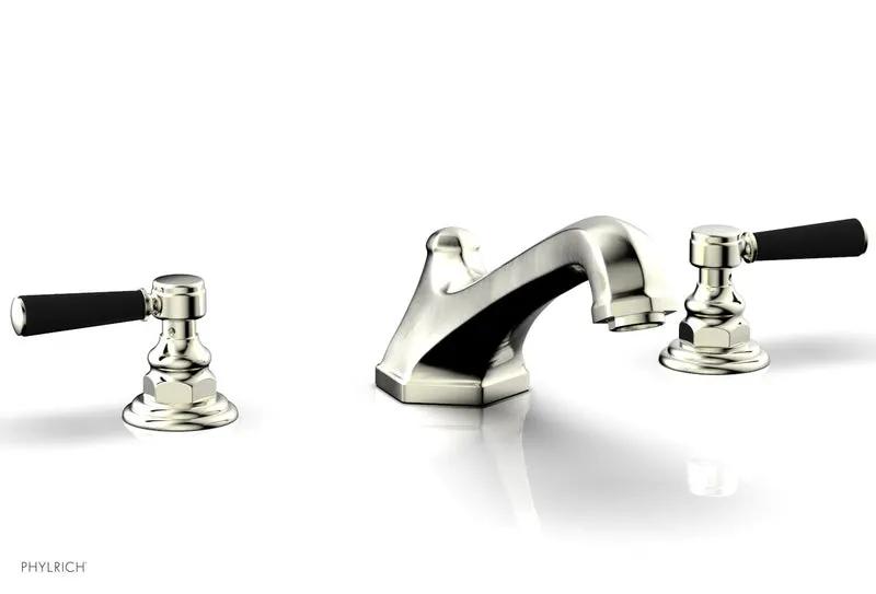 Phylrich HEX TRADITIONAL Deck Tub Set - Satin Black Lever Handles by Phylrich