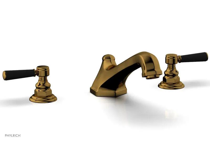 Phylrich HEX TRADITIONAL Deck Tub Set - Satin Black Lever Handles by Phylrich