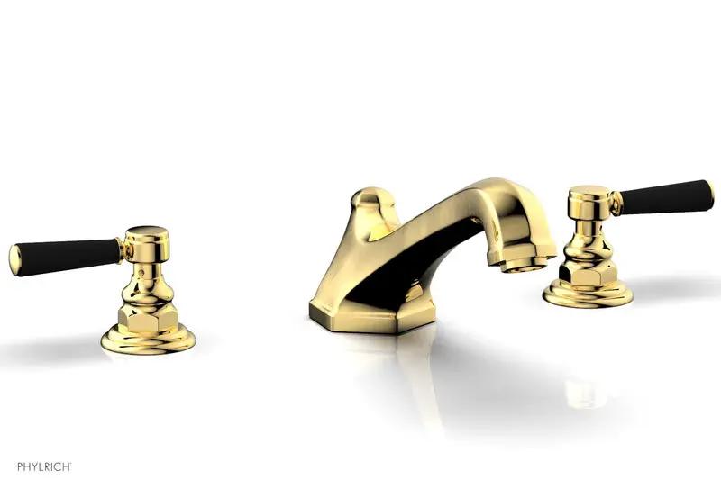 Phylrich HEX TRADITIONAL Deck Tub Set - Satin Black Lever Handles by Phylrich