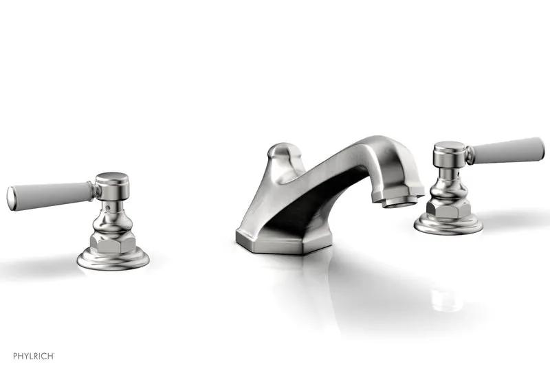 Phylrich HEX TRADITIONAL Deck Tub Set - Satin White Lever Handles by Phylrich