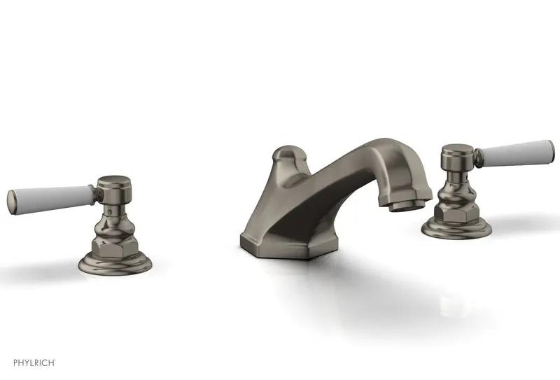 Phylrich HEX TRADITIONAL Deck Tub Set - Satin White Lever Handles by Phylrich