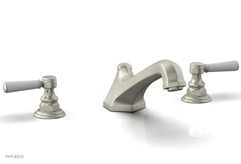 Phylrich HEX TRADITIONAL Deck Tub Set - Satin White Lever Handles by Phylrich
