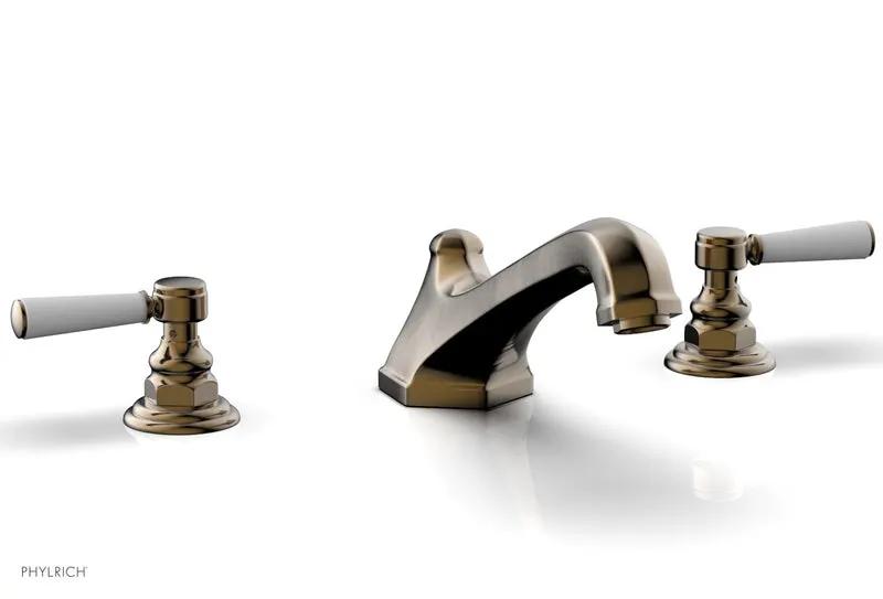Phylrich HEX TRADITIONAL Deck Tub Set - Satin White Lever Handles by Phylrich