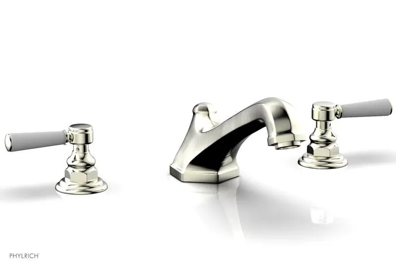 Phylrich HEX TRADITIONAL Deck Tub Set - Satin White Lever Handles by Phylrich