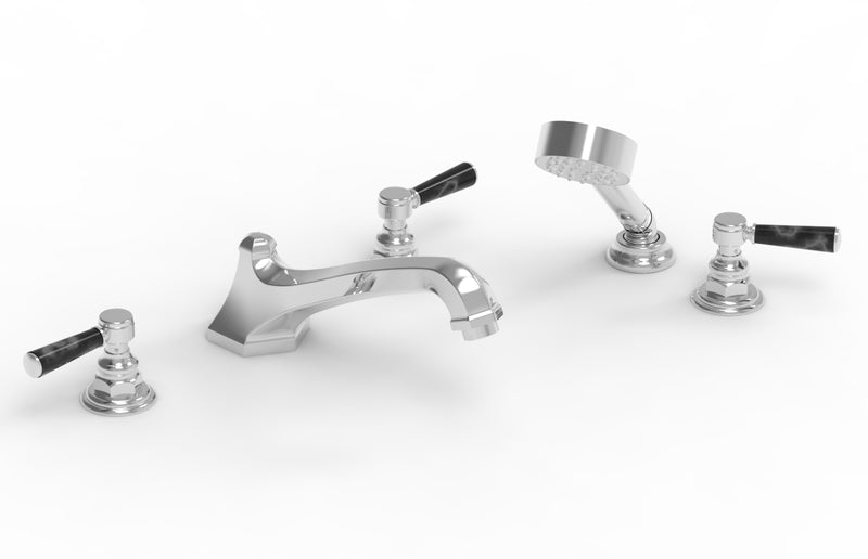 polished chrome deck tub set