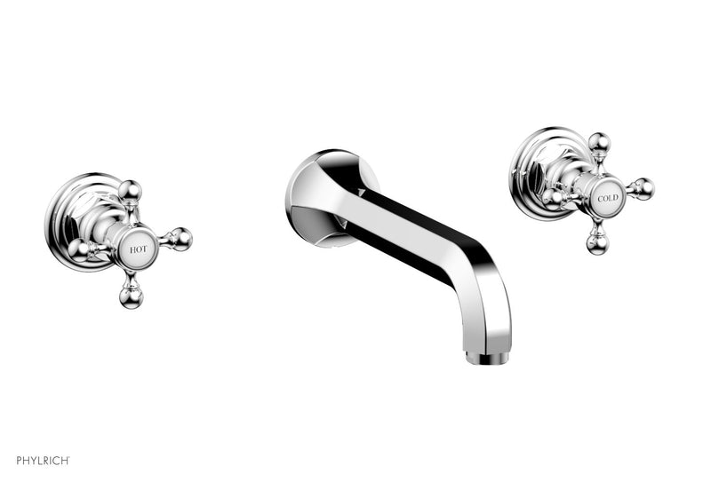 polished chrome wall tub set