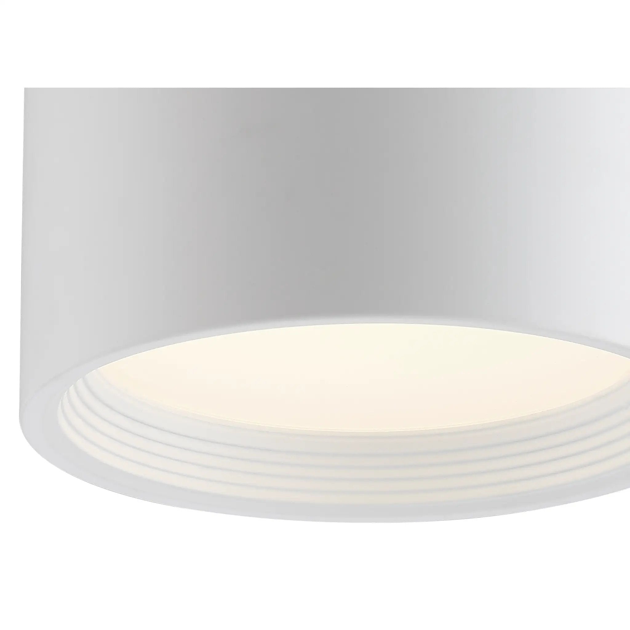 white dual voltage led flush mount
