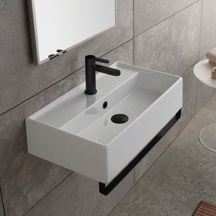 black bathroom sink