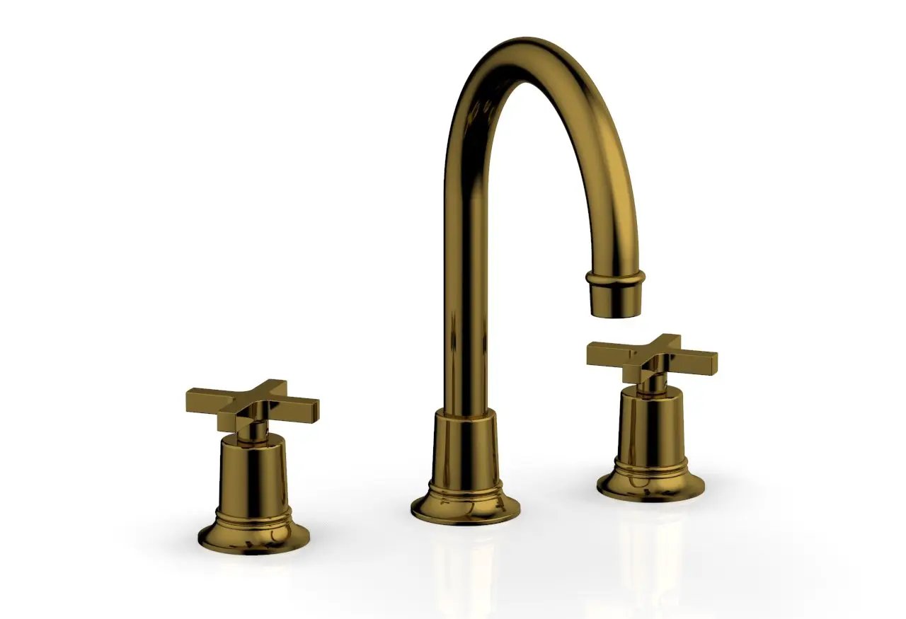 Phylrich HEX MODERN Widespread Faucet with Cross Handles by Phylrich