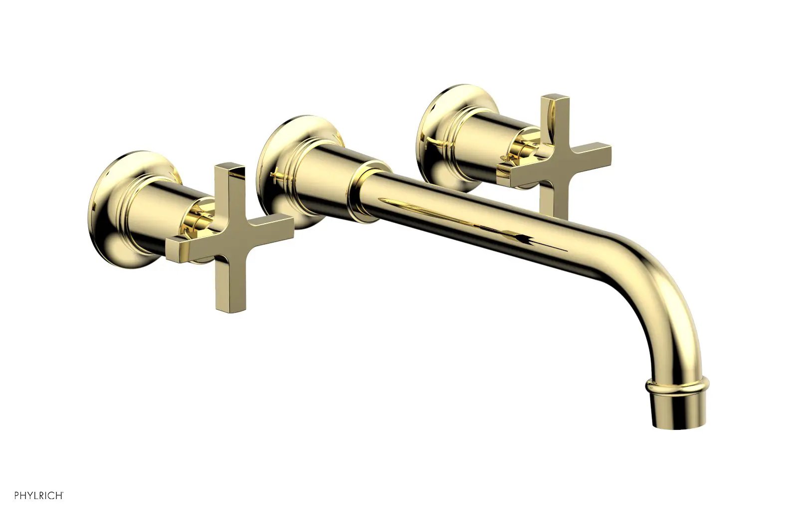 Phylrich HEX MODERN Wall Lavatory Set 10" Spout - Cross Handles by Phylrich