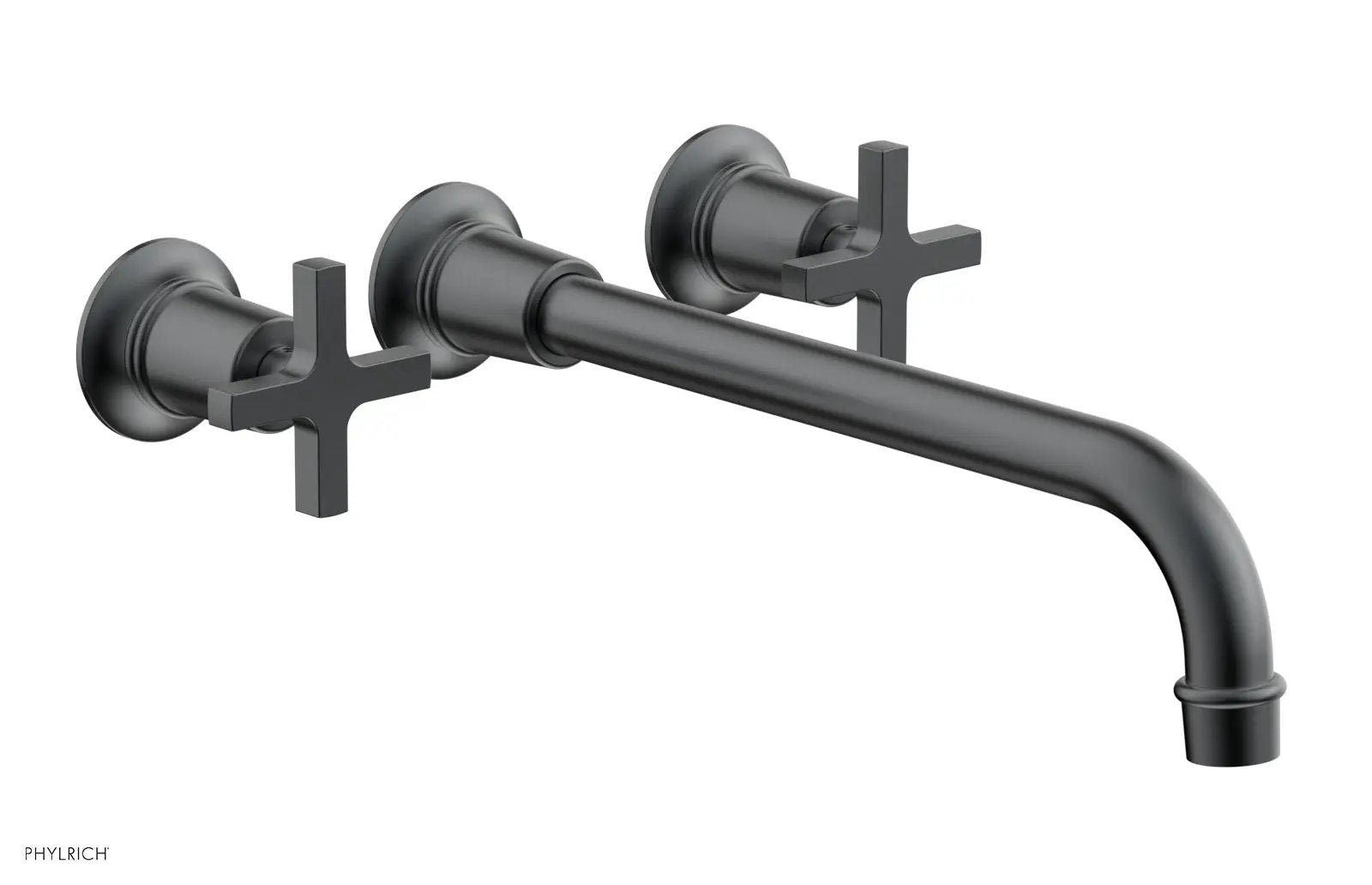 Phylrich HEX MODERN Wall Lavatory Set 12" Spout - Cross Handles by Phylrich