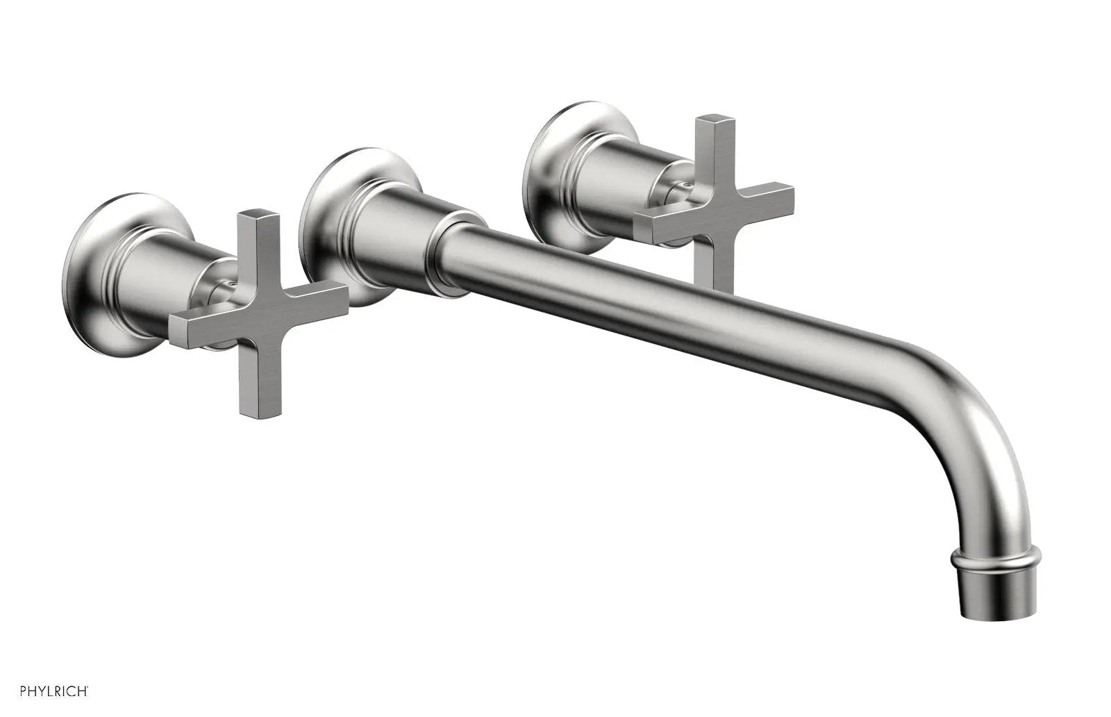 Phylrich HEX MODERN Wall Lavatory Set 12" Spout - Cross Handles by Phylrich