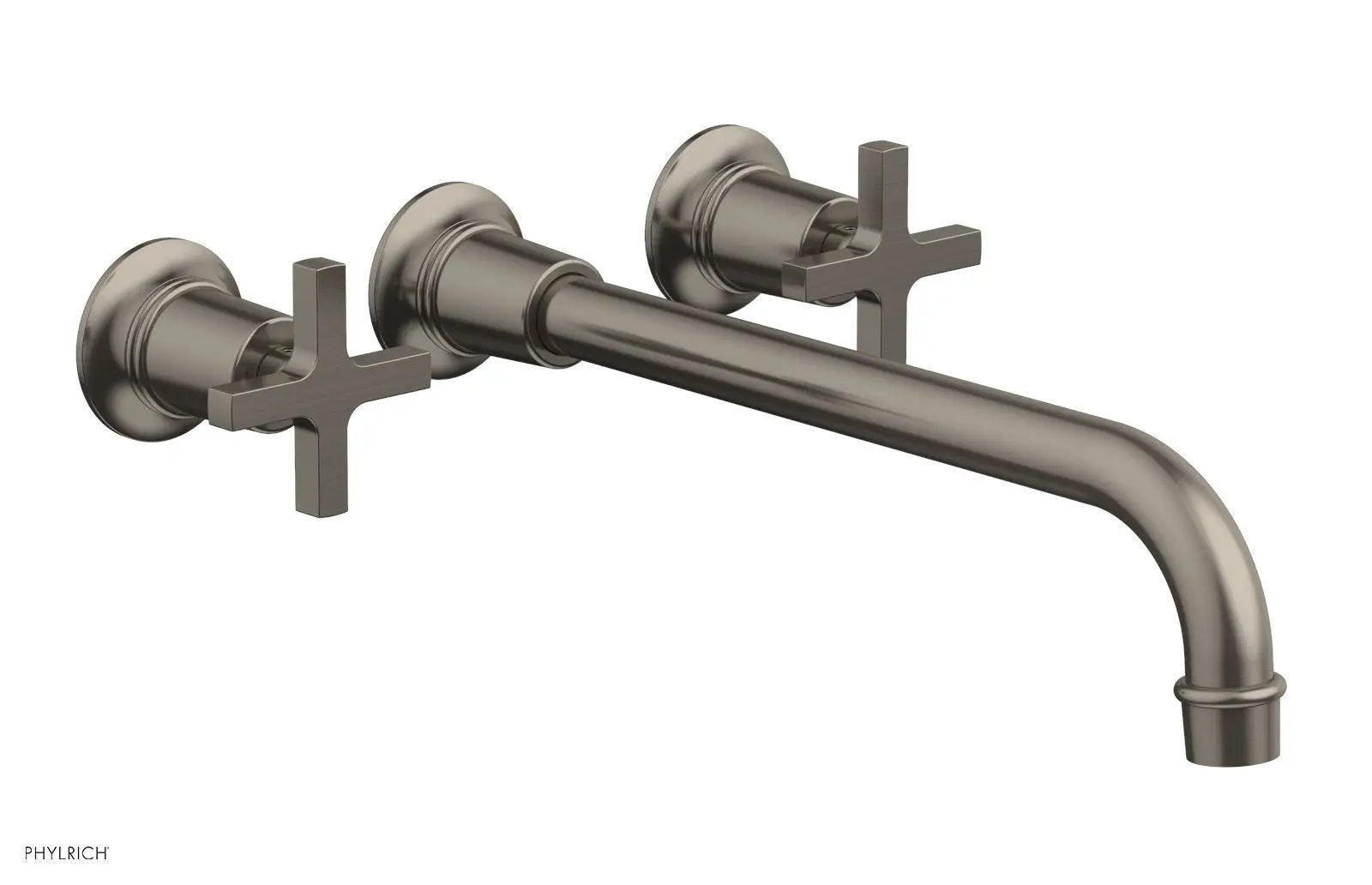 Phylrich HEX MODERN Wall Lavatory Set 12" Spout - Cross Handles by Phylrich