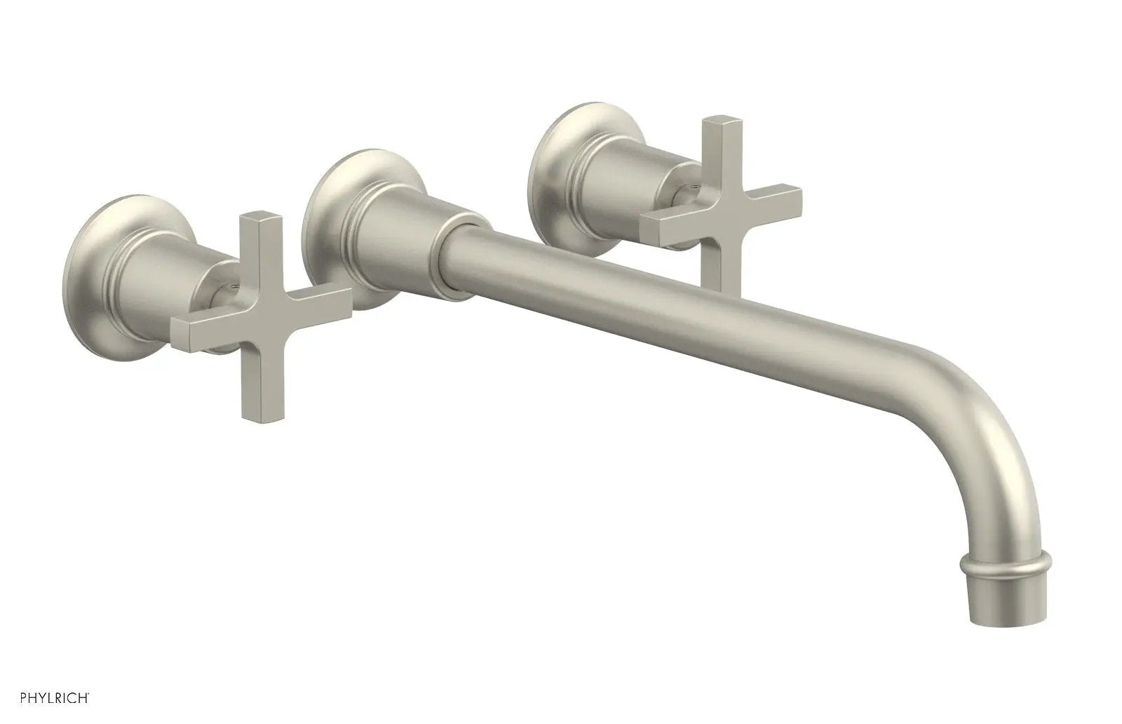 Phylrich HEX MODERN Wall Lavatory Set 12" Spout - Cross Handles by Phylrich