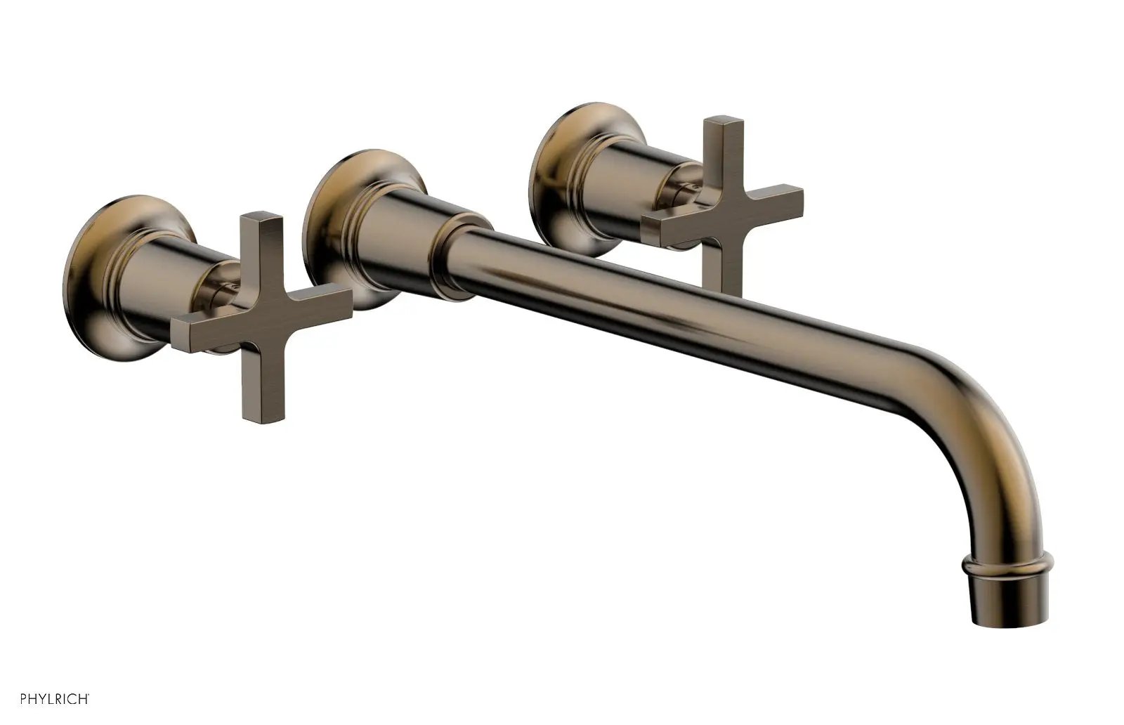 Phylrich HEX MODERN Wall Lavatory Set 12" Spout - Cross Handles by Phylrich
