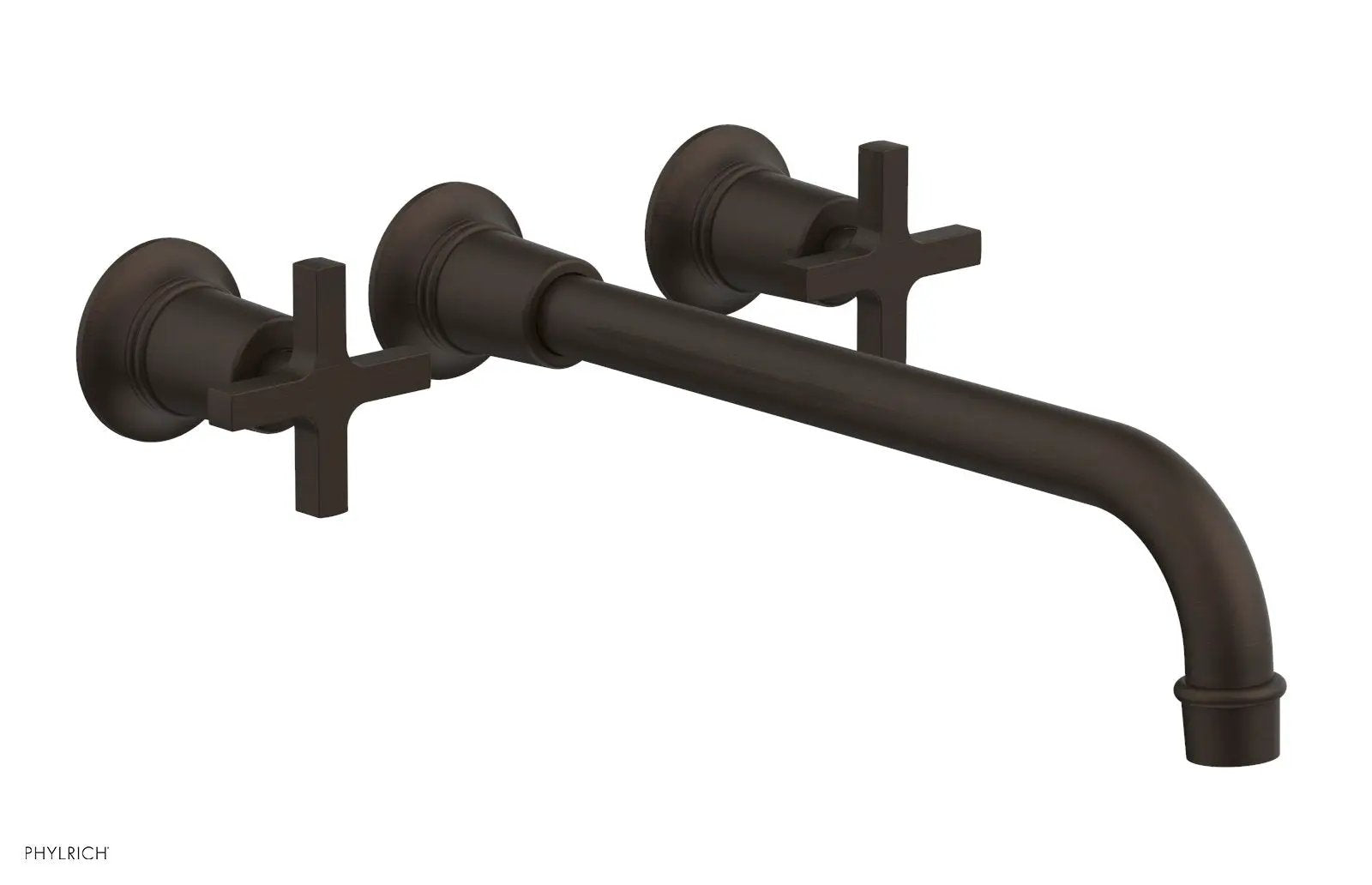 Phylrich HEX MODERN Wall Lavatory Set 12" Spout - Cross Handles by Phylrich