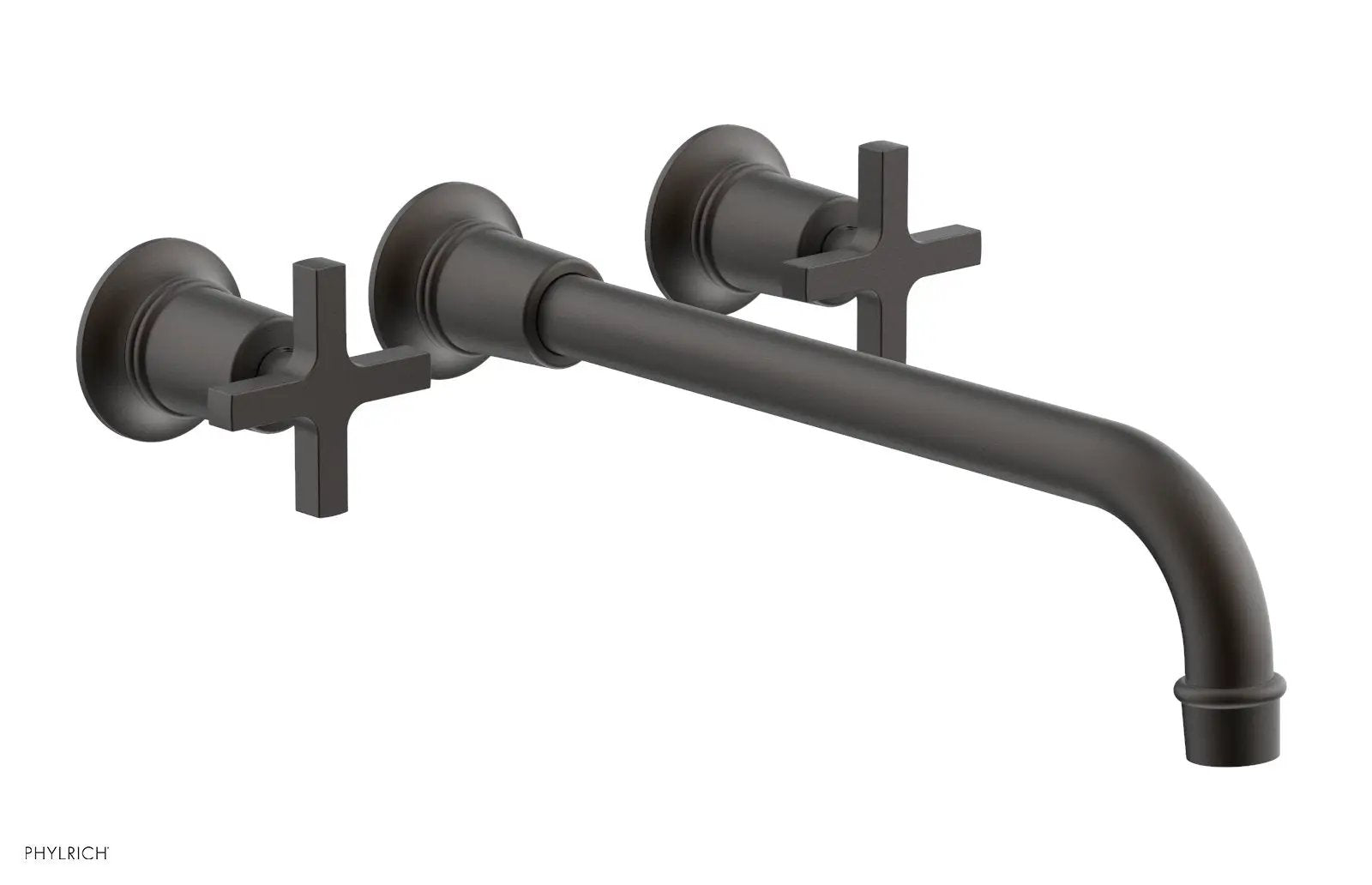 Phylrich HEX MODERN Wall Lavatory Set 12" Spout - Cross Handles by Phylrich