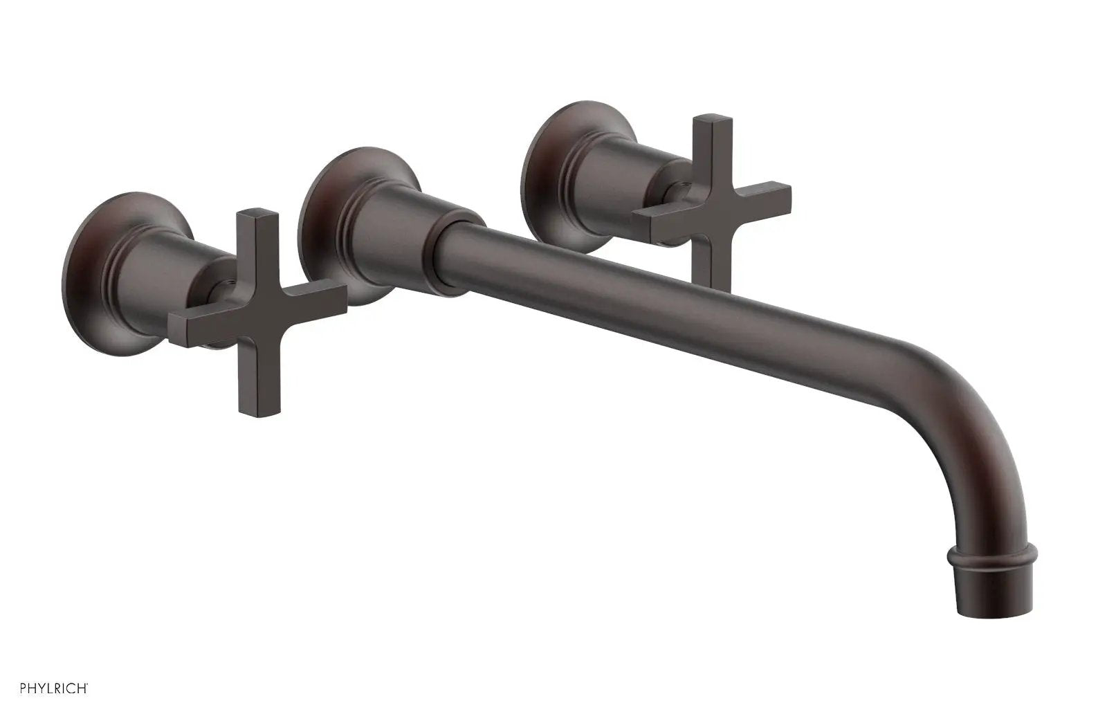 Phylrich HEX MODERN Wall Lavatory Set 12" Spout - Cross Handles by Phylrich