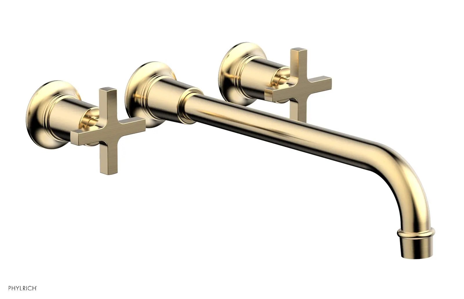 Phylrich HEX MODERN Wall Lavatory Set 12" Spout - Cross Handles by Phylrich
