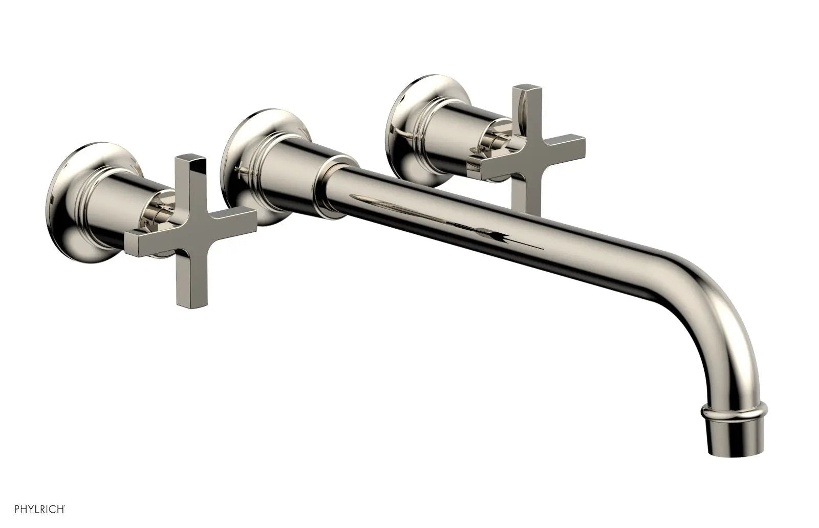 Phylrich HEX MODERN Wall Lavatory Set 12" Spout - Cross Handles by Phylrich