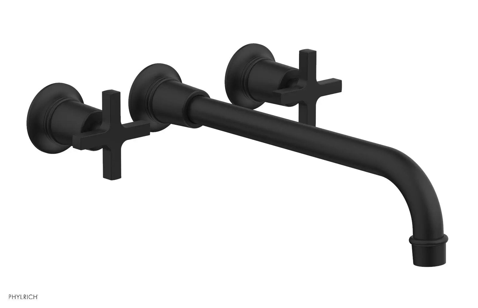 Phylrich HEX MODERN Wall Lavatory Set 12" Spout - Cross Handles by Phylrich