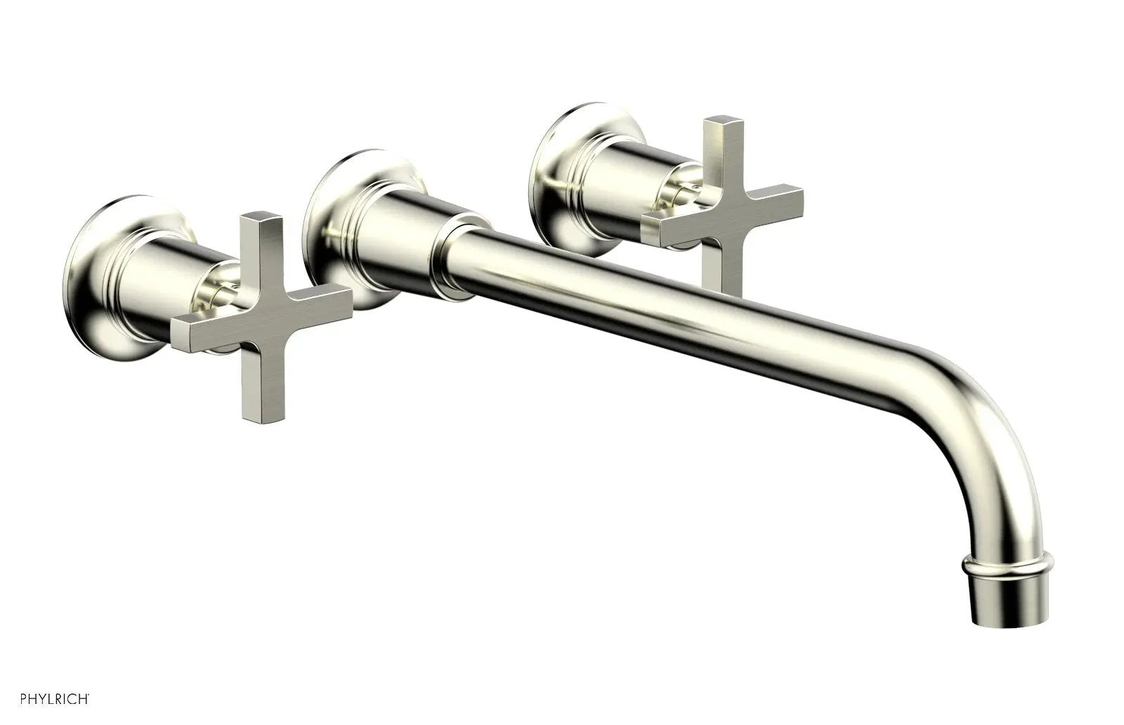 Phylrich HEX MODERN Wall Lavatory Set 12" Spout - Cross Handles by Phylrich
