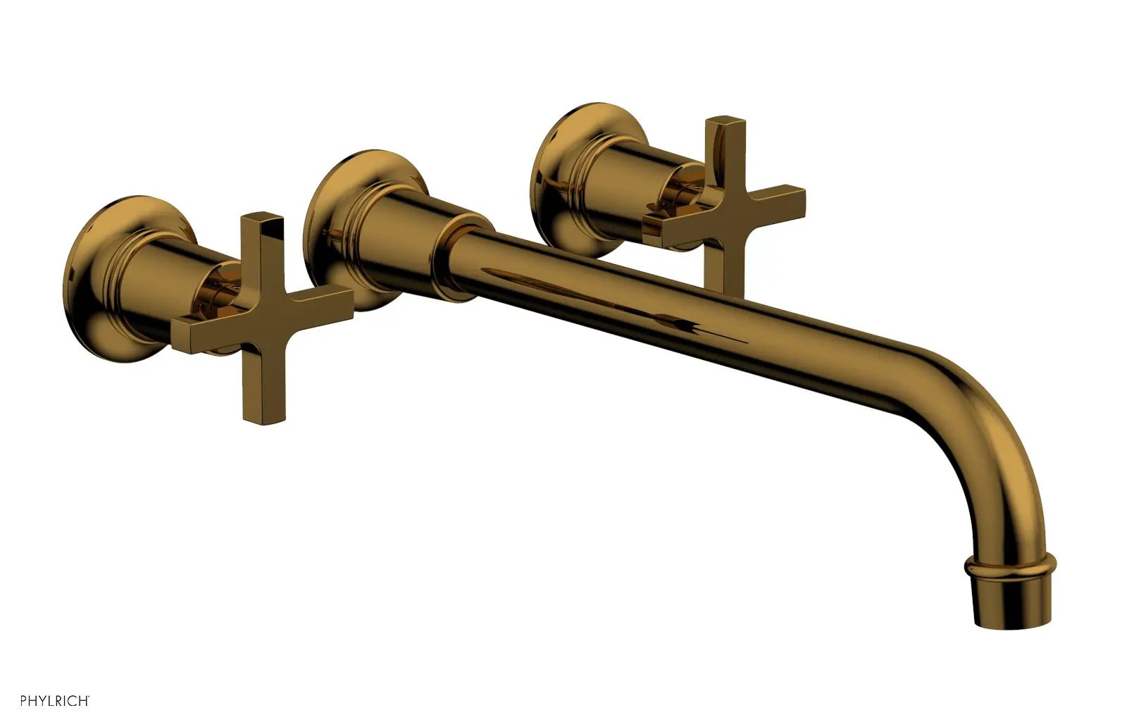 Phylrich HEX MODERN Wall Lavatory Set 12" Spout - Cross Handles by Phylrich