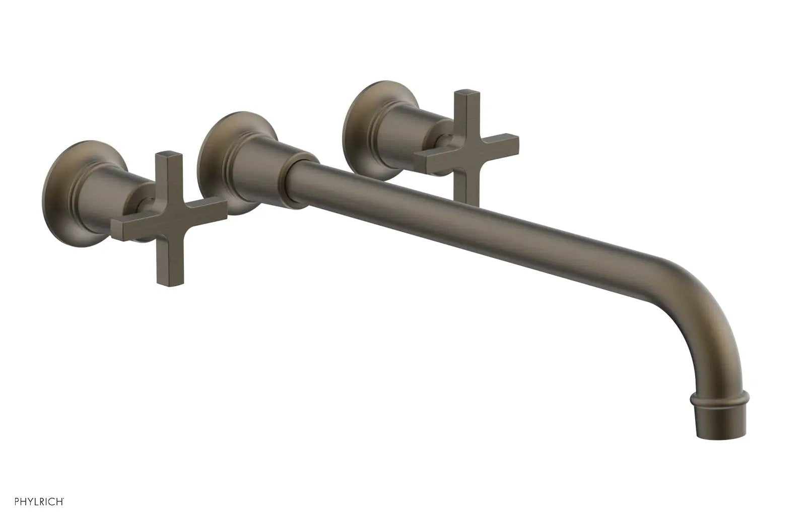 Phylrich HEX MODERN Wall Lavatory Set 14" Spout - Cross Handles by Phylrich