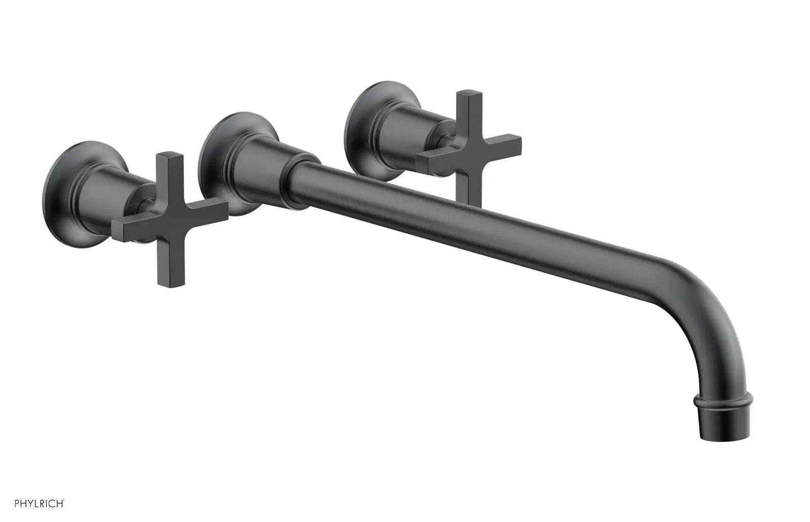 Phylrich HEX MODERN Wall Lavatory Set 14" Spout - Cross Handles by Phylrich