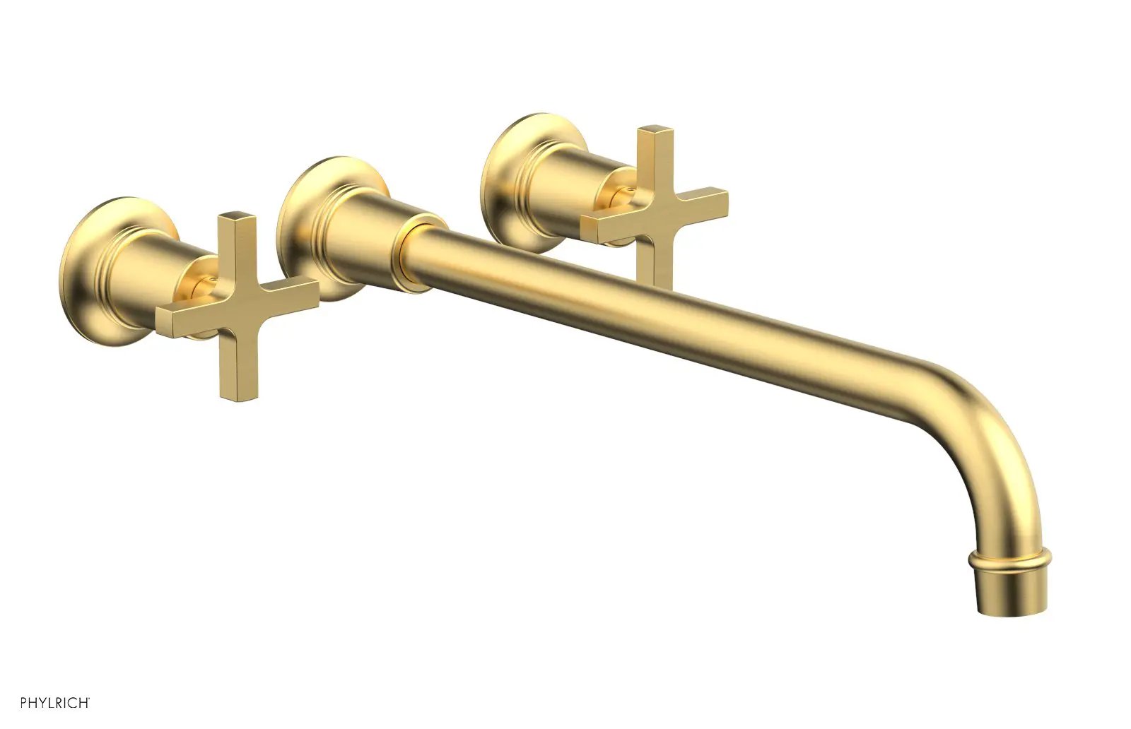 Phylrich HEX MODERN Wall Lavatory Set 14" Spout - Cross Handles by Phylrich