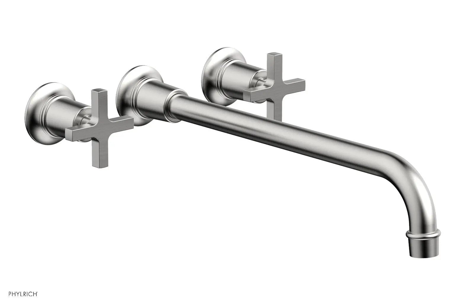 Phylrich HEX MODERN Wall Lavatory Set 14" Spout - Cross Handles by Phylrich