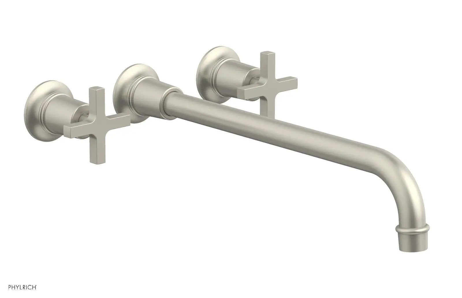 Phylrich HEX MODERN Wall Lavatory Set 14" Spout - Cross Handles by Phylrich