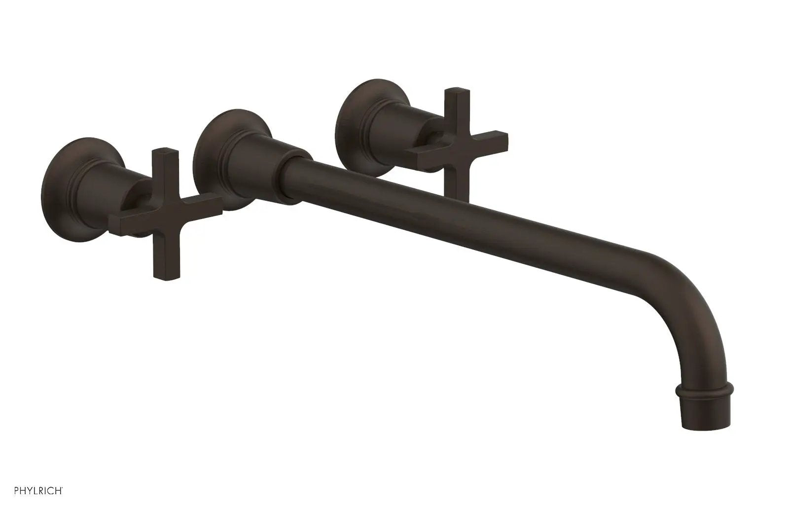 Phylrich HEX MODERN Wall Lavatory Set 14" Spout - Cross Handles by Phylrich