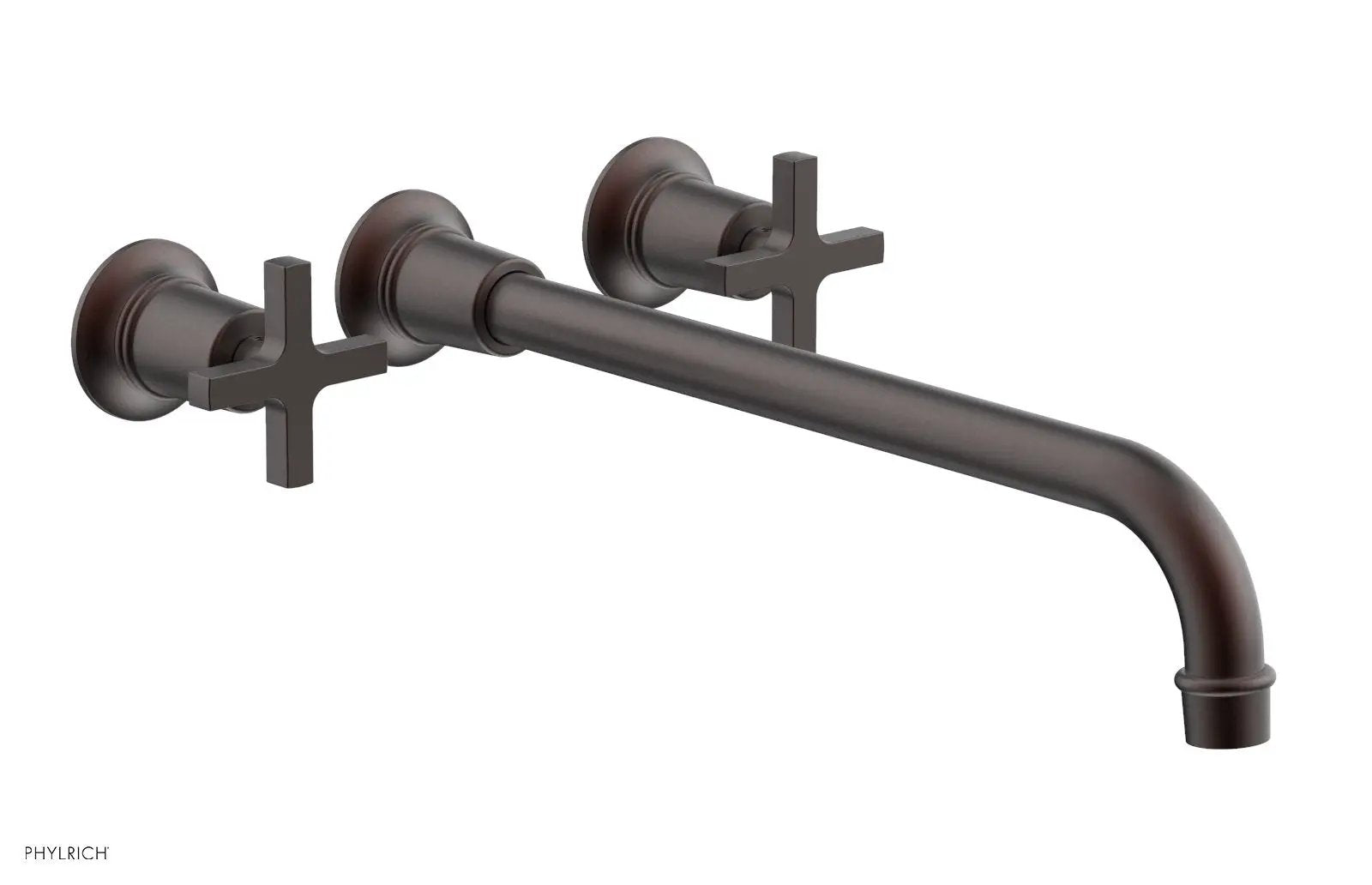 Phylrich HEX MODERN Wall Lavatory Set 14" Spout - Cross Handles by Phylrich