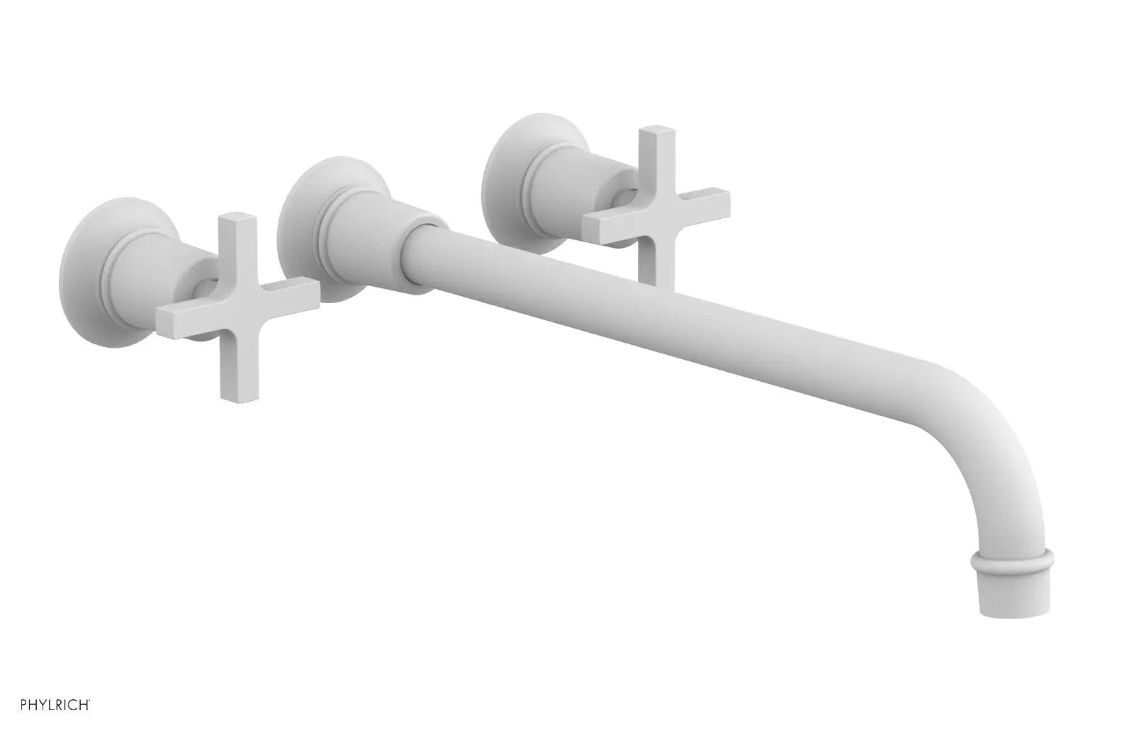 Phylrich HEX MODERN Wall Lavatory Set 14" Spout - Cross Handles by Phylrich