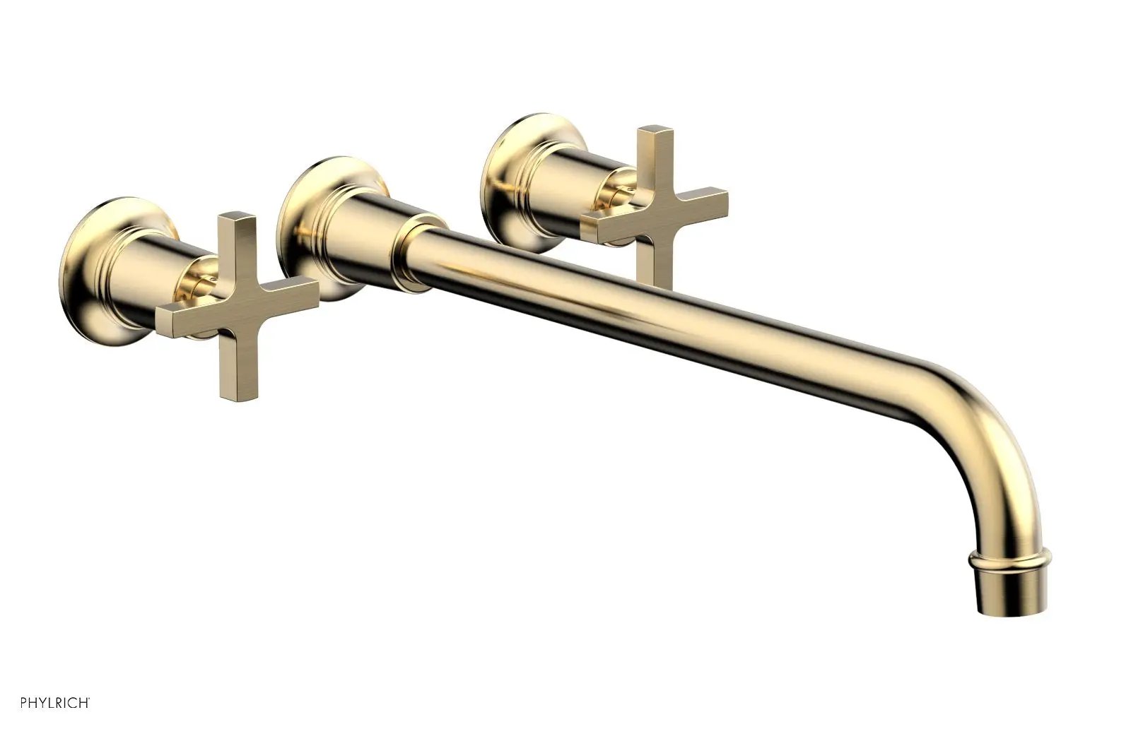 Phylrich HEX MODERN Wall Lavatory Set 14" Spout - Cross Handles by Phylrich