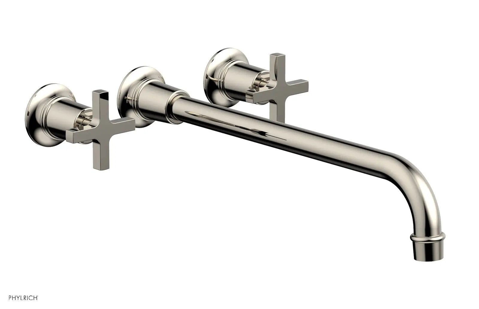Phylrich HEX MODERN Wall Lavatory Set 14" Spout - Cross Handles by Phylrich