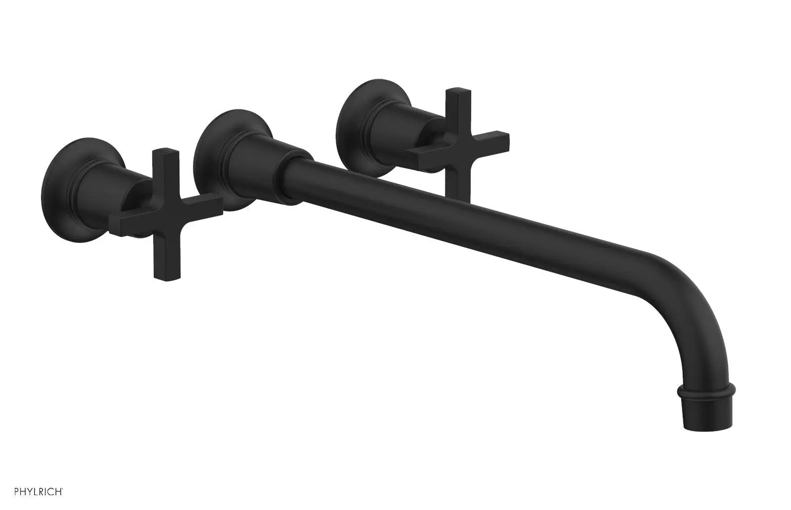 Phylrich HEX MODERN Wall Lavatory Set 14" Spout - Cross Handles by Phylrich