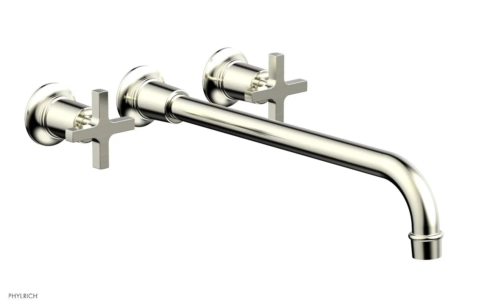 Phylrich HEX MODERN Wall Lavatory Set 14" Spout - Cross Handles by Phylrich