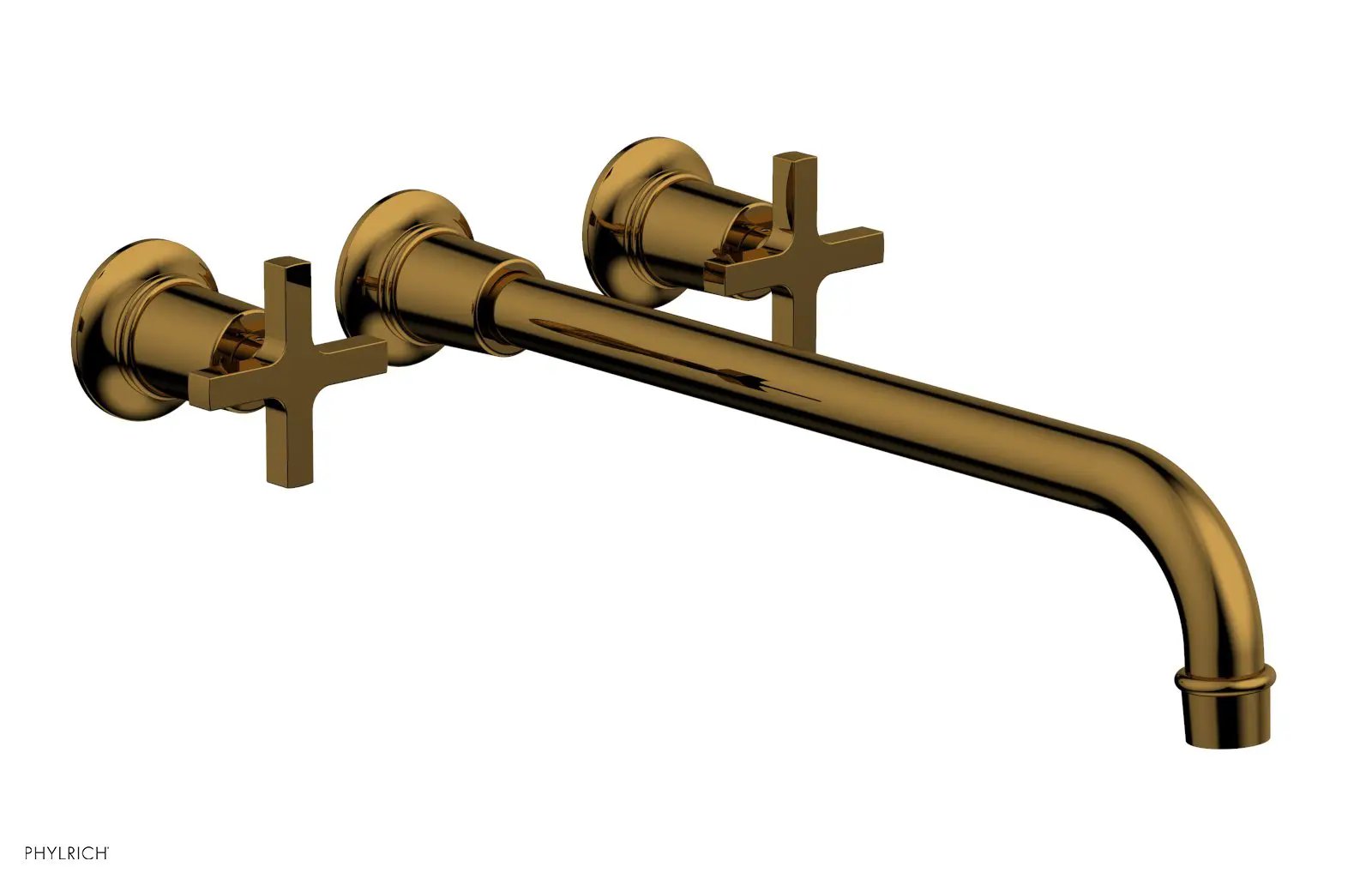 Phylrich HEX MODERN Wall Lavatory Set 14" Spout - Cross Handles by Phylrich