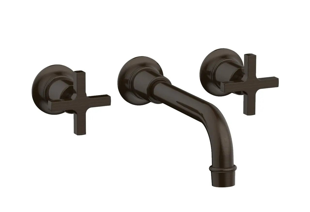 Phylrich HEX MODERN Wall Lavatory Set 8 1/4" Spout - Cross Handles by Phylrich