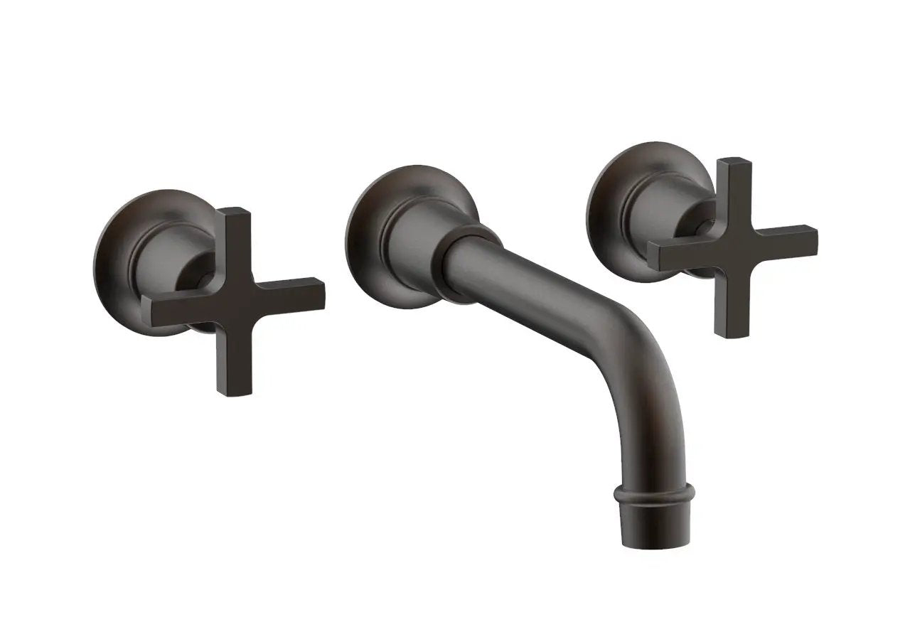 Phylrich HEX MODERN Wall Lavatory Set 8 1/4" Spout - Cross Handles by Phylrich
