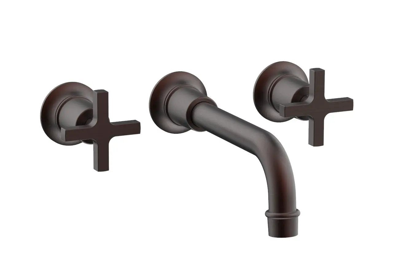 Phylrich HEX MODERN Wall Lavatory Set 8 1/4" Spout - Cross Handles by Phylrich